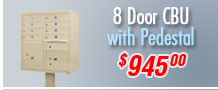 8 Door F-Spec Cluster Box Unit with Pedestal
