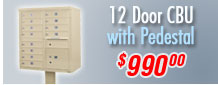 12 Door F-Spec Cluster Box Unit with Pedestal