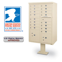 16 Door F-Spec Cluster Box Unit with Pedestal